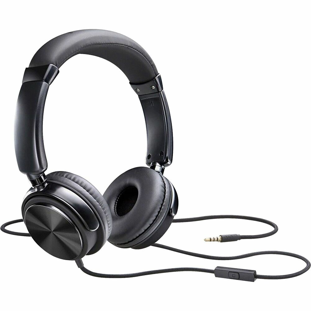 Image of Compucessory Headset, w/ Microphone, Tangle-Free Braided Cable, Black