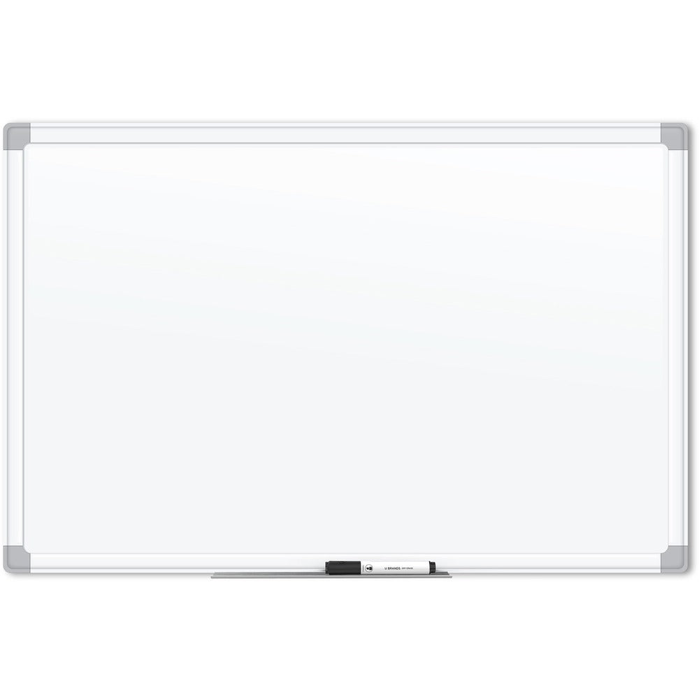 Image of U Brands Whiteboard,Magnetic,Porcelain Steel/AluminumFrame,48"x36",WE