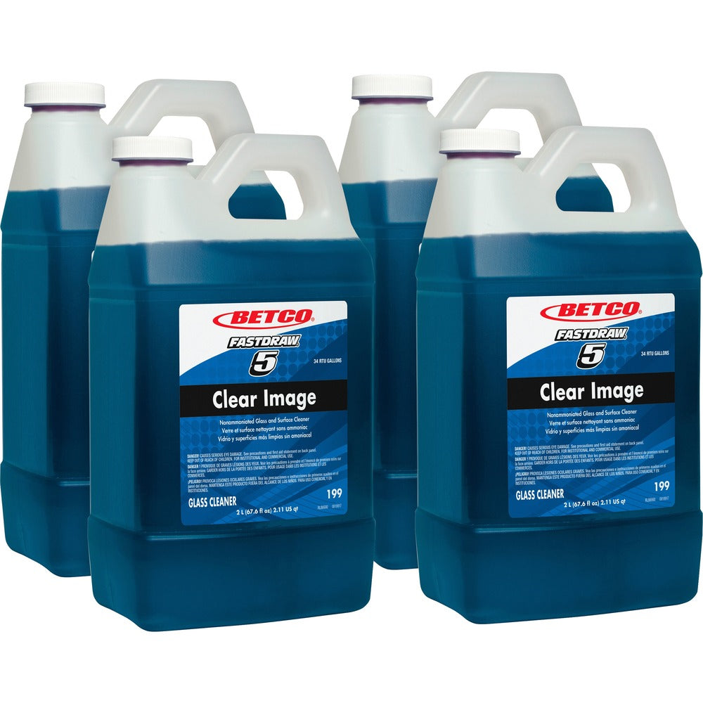 Image of Betco Corporation Cleaner, f/Glass/Surfaces, FASTDRAW 5, 4/CT, Blue