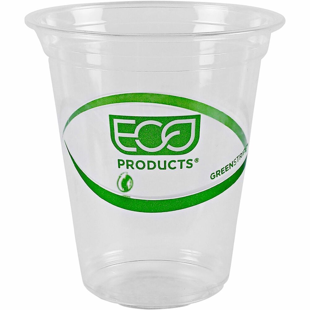 Image of Eco-Products Cold Cup, Eco Friendly, 16oz, 50/PK, Clear/GreenStripe