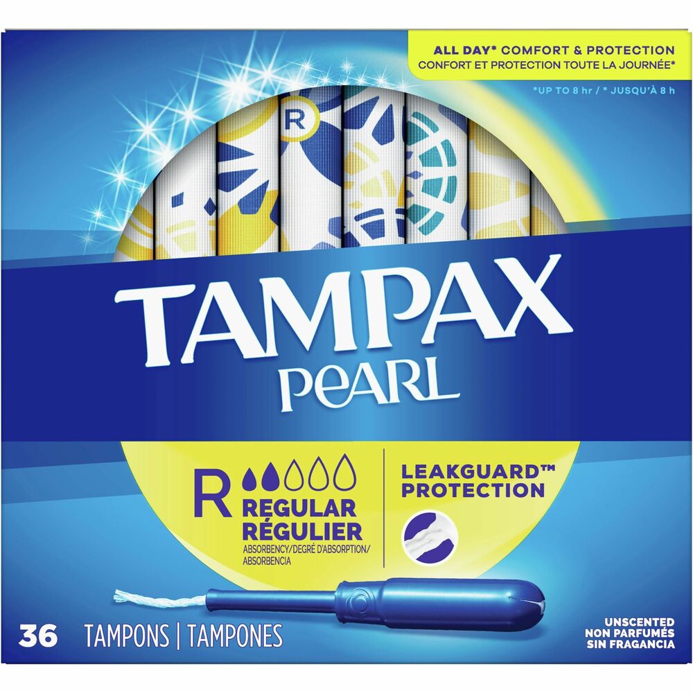 Image of Procter & Gamble Commercial Tampax, Pearl, LeakGuard, Regular, 36/BX, 12BX/CT, MI