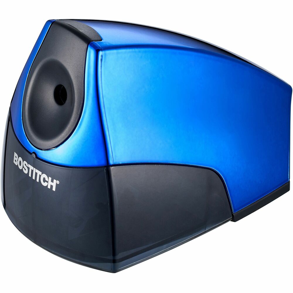Image of Bostitch (Stanley Bostitch) Pencil Sharpener, Electric, 4"x8-1/3"x4-1/4", Metallic Blue