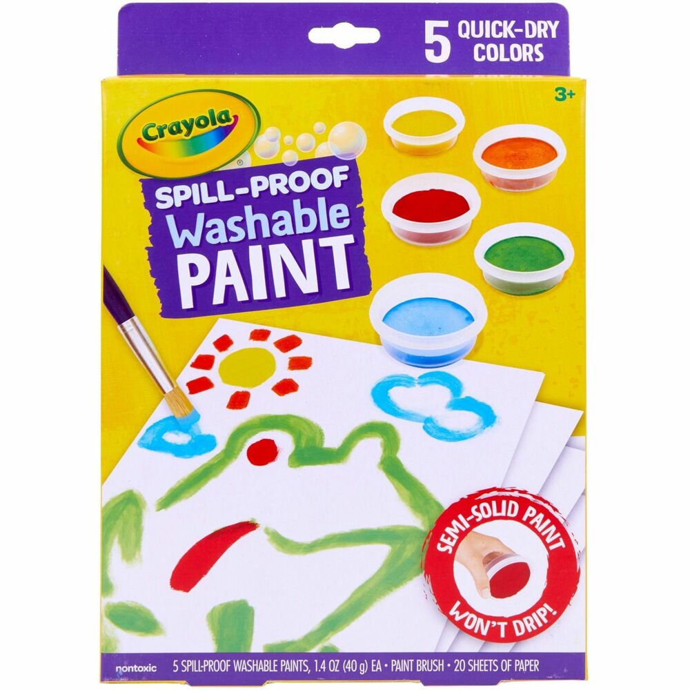 Image of Crayola Paint Kit, 5 Semi-Solid Paints, 1 Brush, 20 Sheets, MI