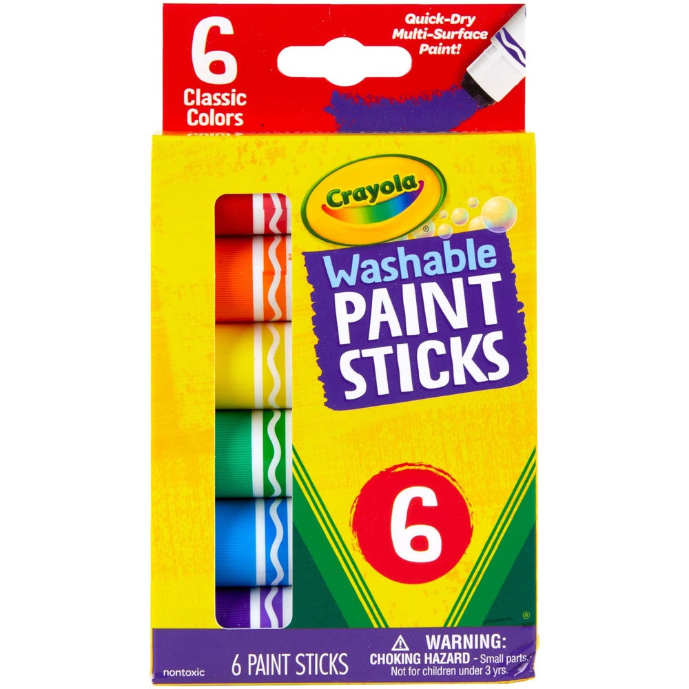 Image of Crayola Paint Sticks, Washable, 6/PK, Assorted