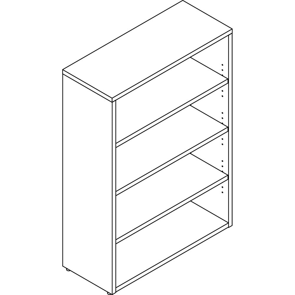 Image of Lorell Bookcase, 4-Shelf, Prominence, 34"Wx12"Dx48"H, Gray Elm