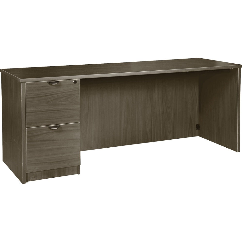 Image of Lorell Left-pedestal Credenza, File/File, 66"x24"x29", Gray Elm