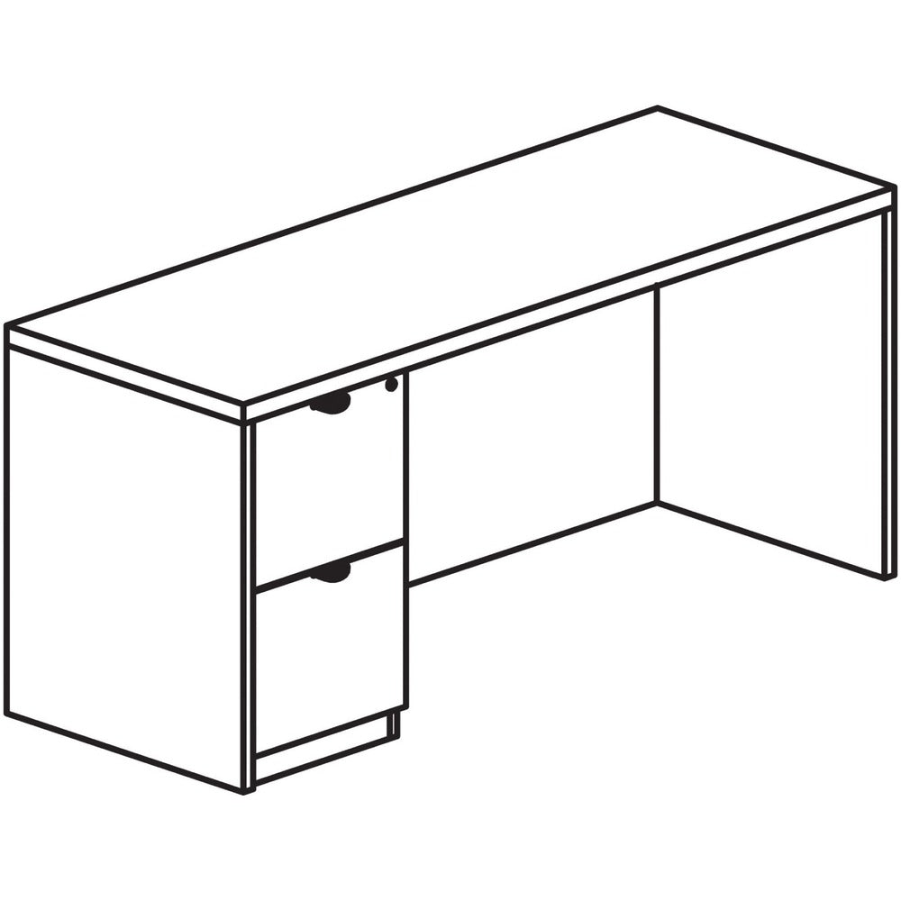 Image of Lorell Left-pedestal Credenza, File/File, 72"x24"x29", Gray Elm
