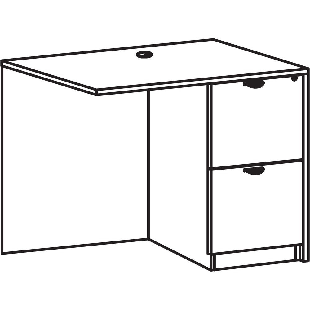 Image of Lorell Right Return, F/F, 42"Wx24"Dx29"H, Gray Elm
