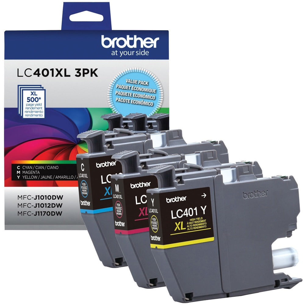 Image of Brother Ink Cartridge,MFC-J1010DW,500 Pg Yld Each,3/PK,CY/MA/YW
