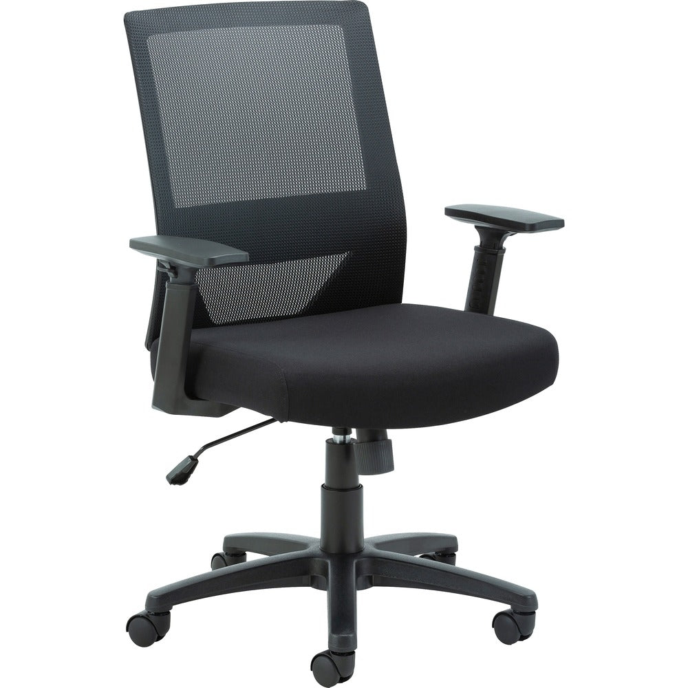 Image of Lorell Mid-Back Task Chair,Mesh,27-1/8"x26-1/2"x39",Black