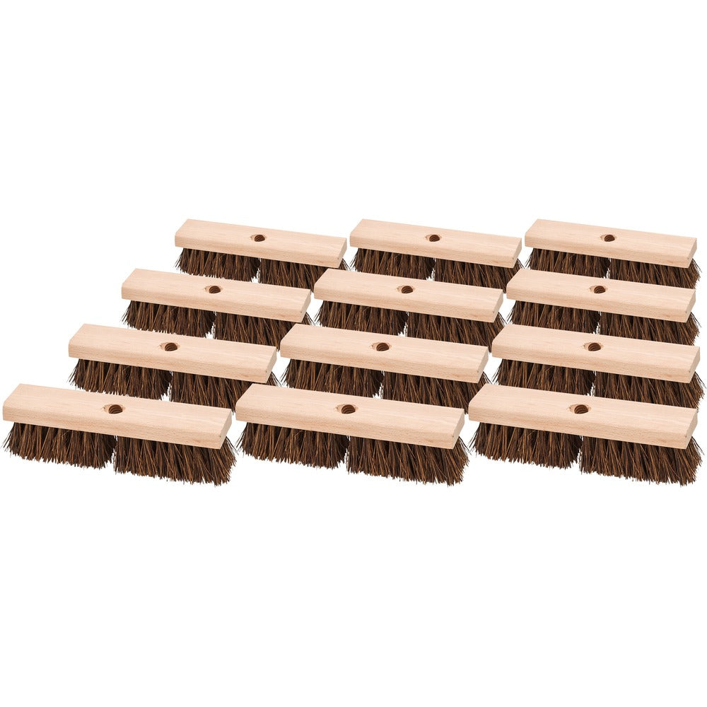 Image of Genuine Joe Scrub Brush,Deck/Floor,2"Palmyra,10"W,12/CT,Brown