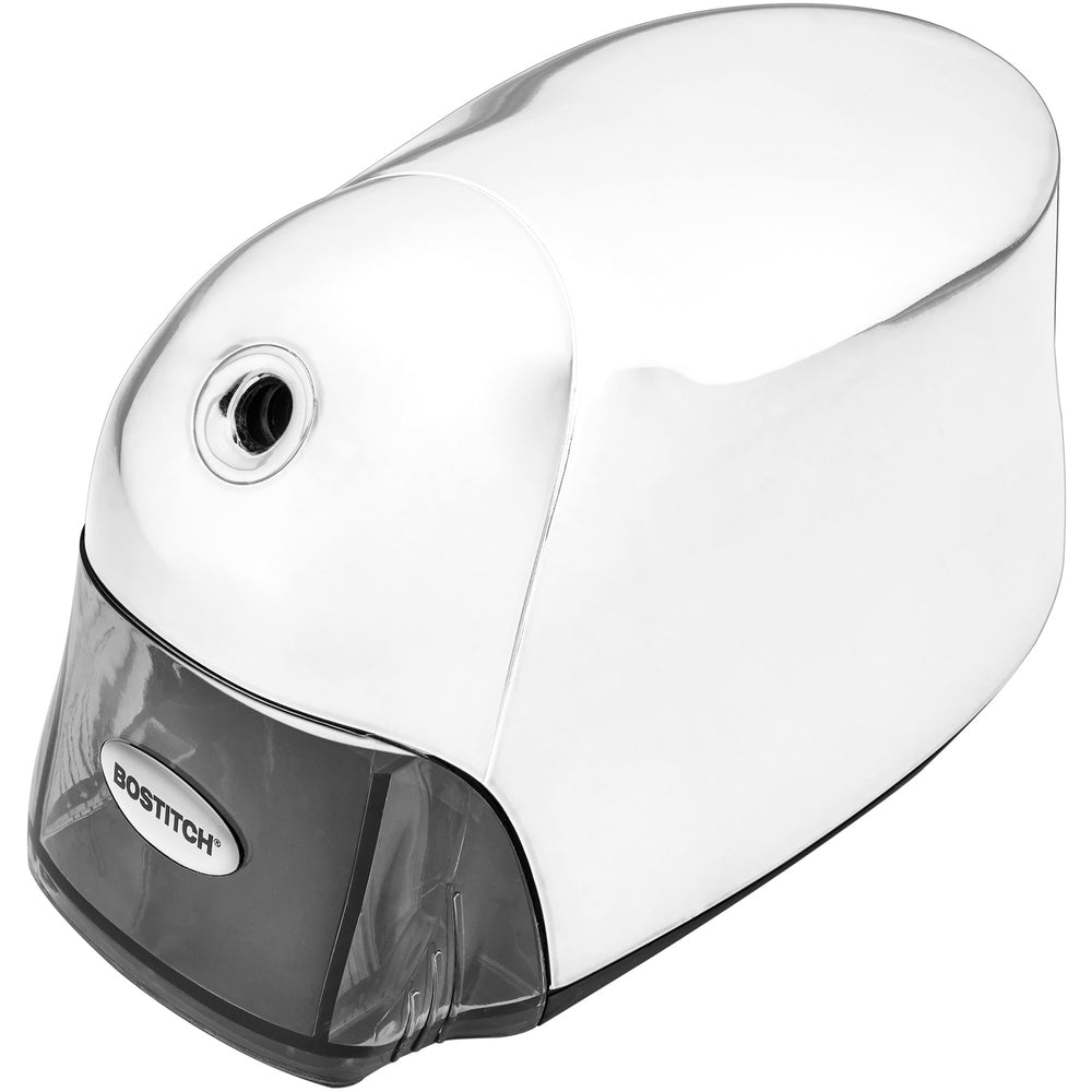 Image of Bostitch (Stanley Bostitch) Pencil Sharpener, Electric, Tip Saver, 4"x7-1/2"x5", Chrome