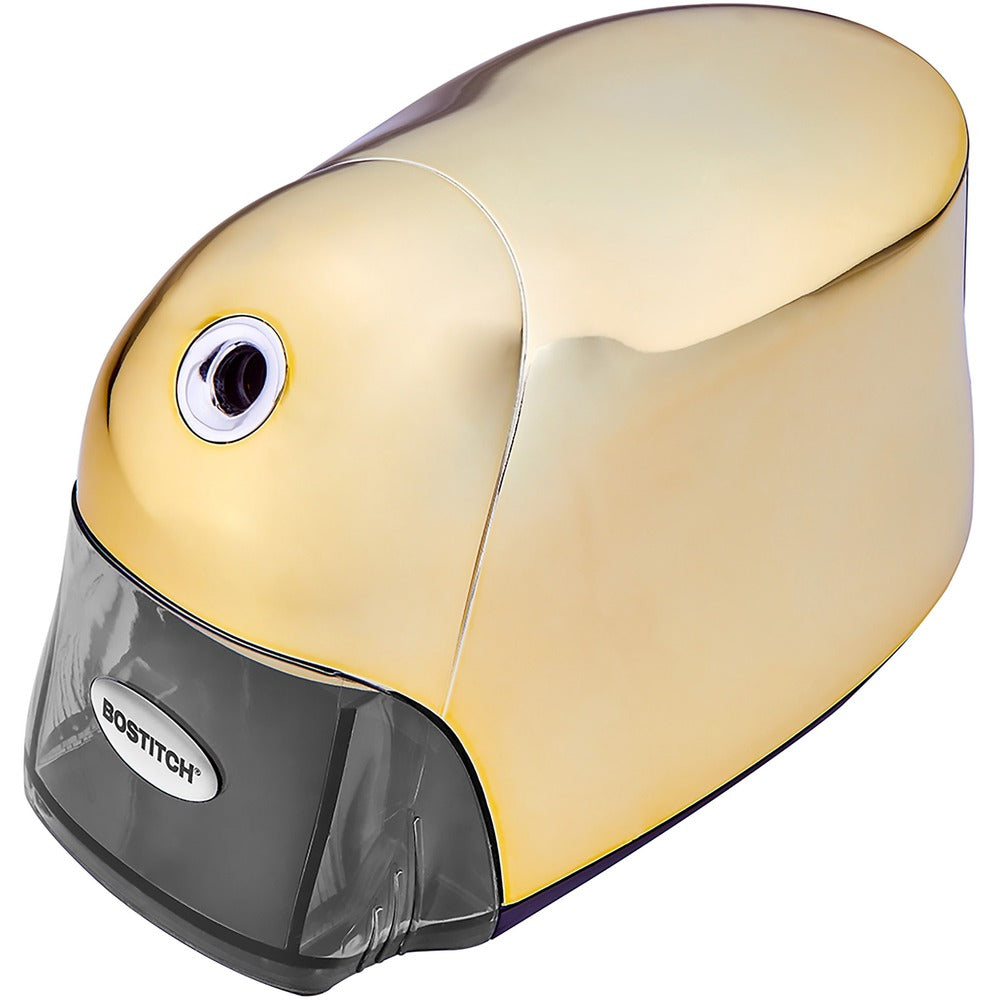 Image of Bostitch (Stanley Bostitch) Pencil Sharpener, Electric, Tip Saver, 4"x7-1/2"x5", Gold