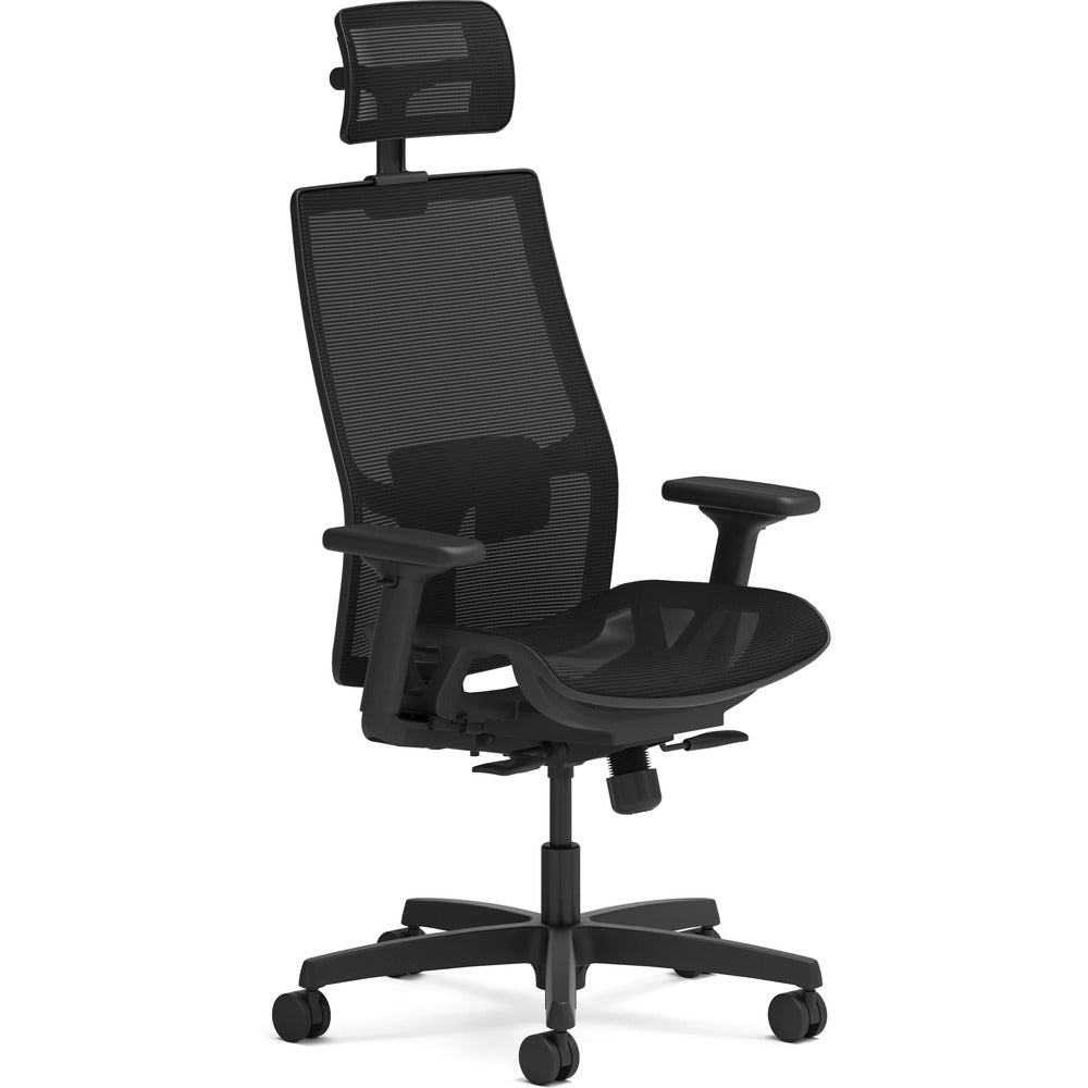 Image of The HON Company Mid-Back Task Chair,w/Headrest,Mesh,27"x24"x53.97",Black