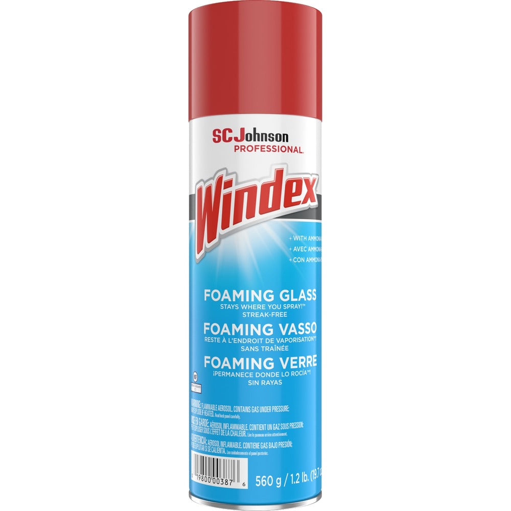 Image of S.C. JOHNSON & SON, INC Glass Cleaner,w/Ammonia-D,Foaming,Pro,Aerosol,19.7oz,6/CT,WE
