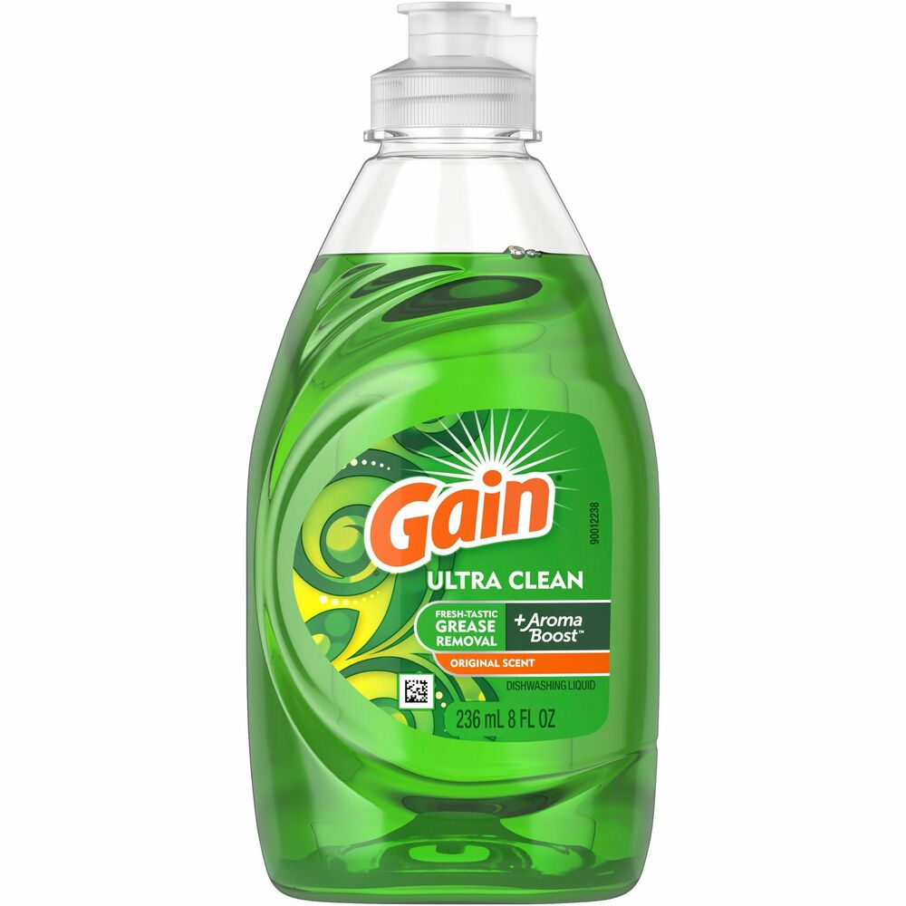 Image of Procter & Gamble Commercial Gain Dish Detergent, 8oz., 12/CT, Green