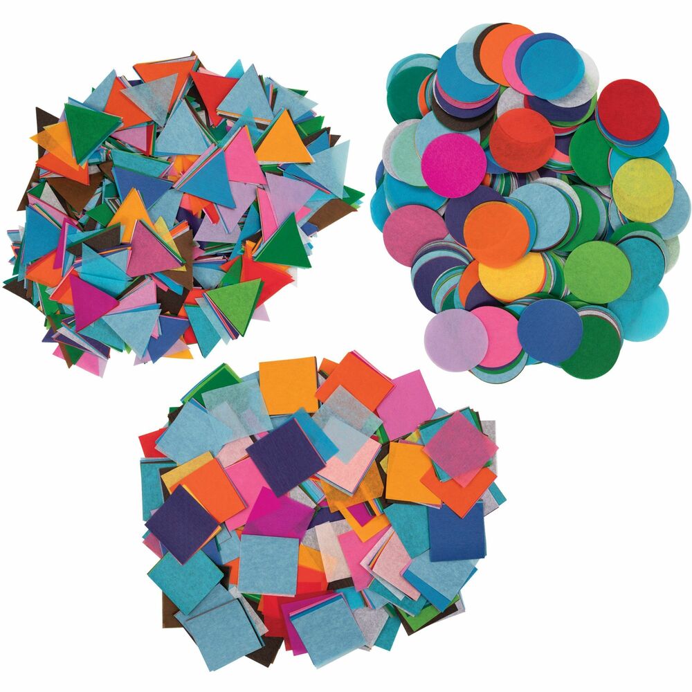 Image of Pacon Tissue,2"Squares/2-1/4"Triangles/2-1/8"Circles,500g,AST