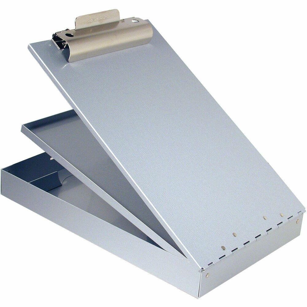 Image of Saunders Storage Clipboard, Pencil Tray, 9"x2-3/4"x16-1/4", Aluminum