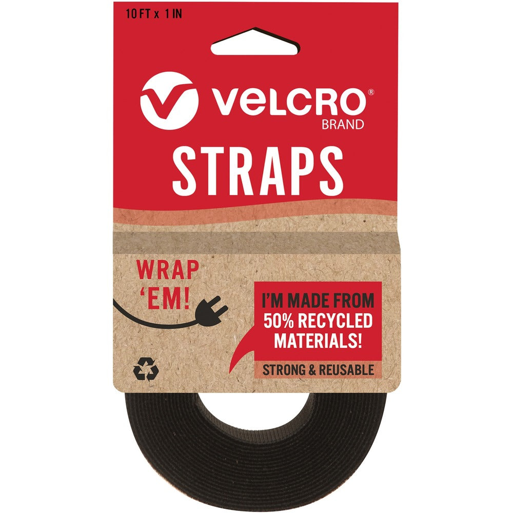 Image of Velcro Industries Strap,Adjustable,Reusable,Recycled,1"x10',Black