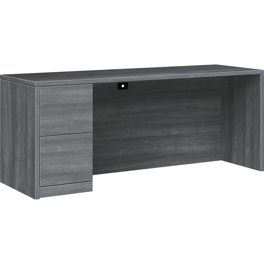Image of The HON Company Credenza, Left Pedestal, F/F, 72"x24"x29-1/2", Sterling Ash