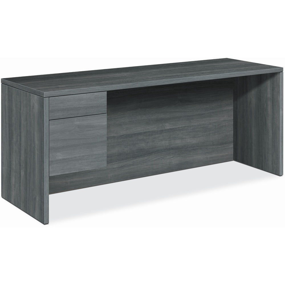 Image of The HON Company Left Pedestal Credenza, 72"x24"x29-1/2", Sterling Ash
