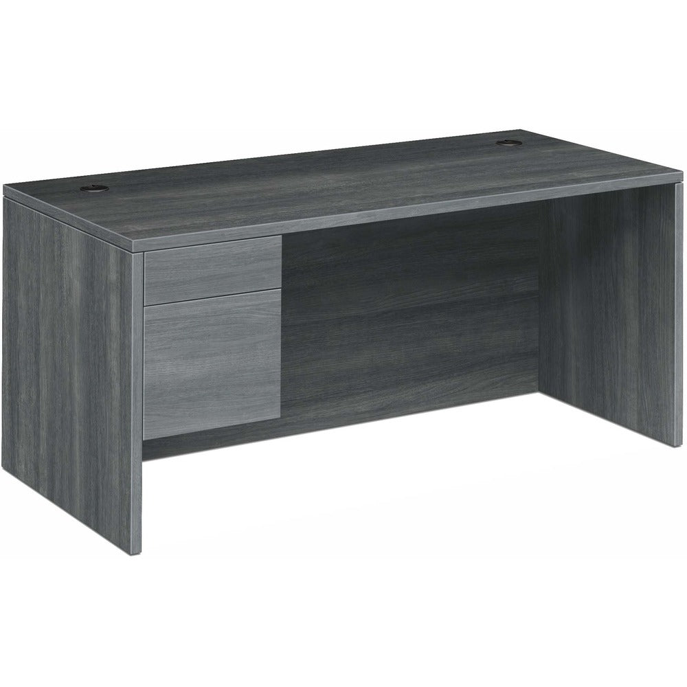 Image of The HON Company Left Pedestal Desk, 66"x30"x29-1/2", Sterling Ash