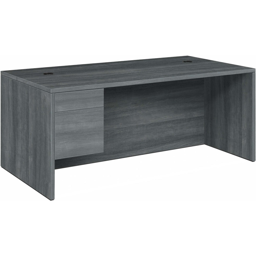 Image of The HON Company Left Return Pedestal Desk, 72"x36"x29-1/2", Sterling Ash
