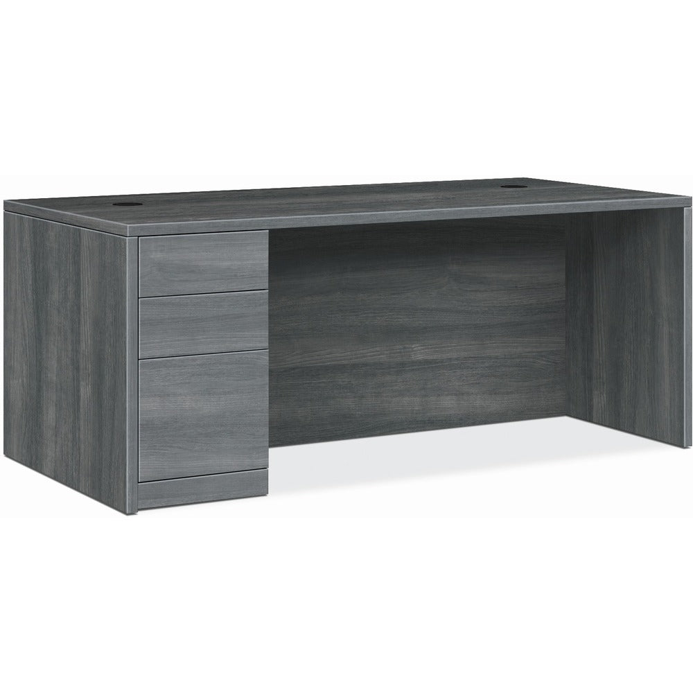 Image of The HON Company Desk, Left Pedestal, B/B/F, 72"x36"x29-1/2", Sterling Ash