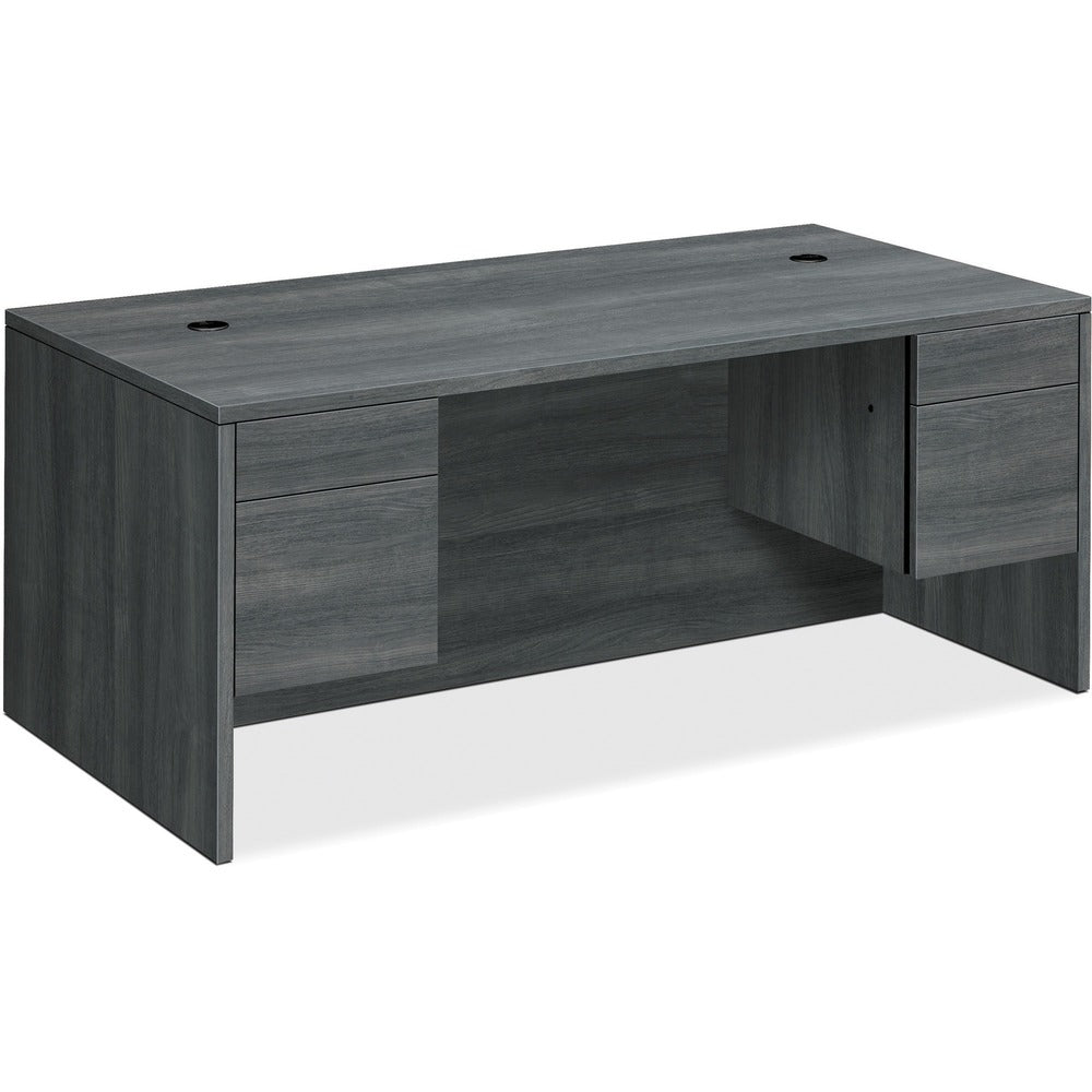 Image of The HON Company Double-Ped Desk,Rectangle Top,72"x36"x29-1/2",Sterling Ash