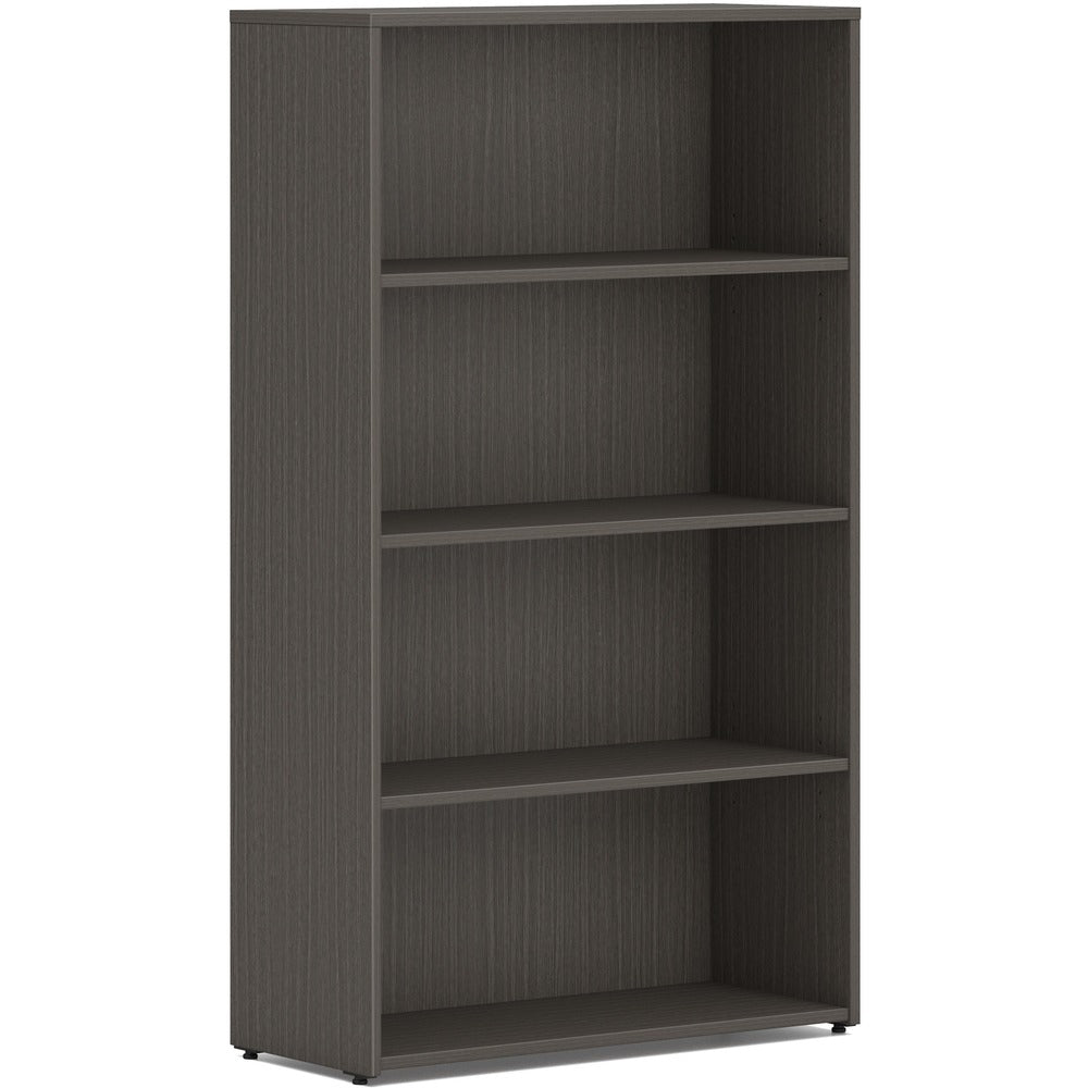 Image of The HON Company Bookcase, 4-Shelf, Adjustable, 30"x13"x53", Slate Teak