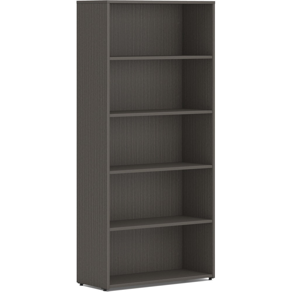 Image of The HON Company Bookcase, 5-Shelf, Adjustable, 30"x13"x65", Slate Teak