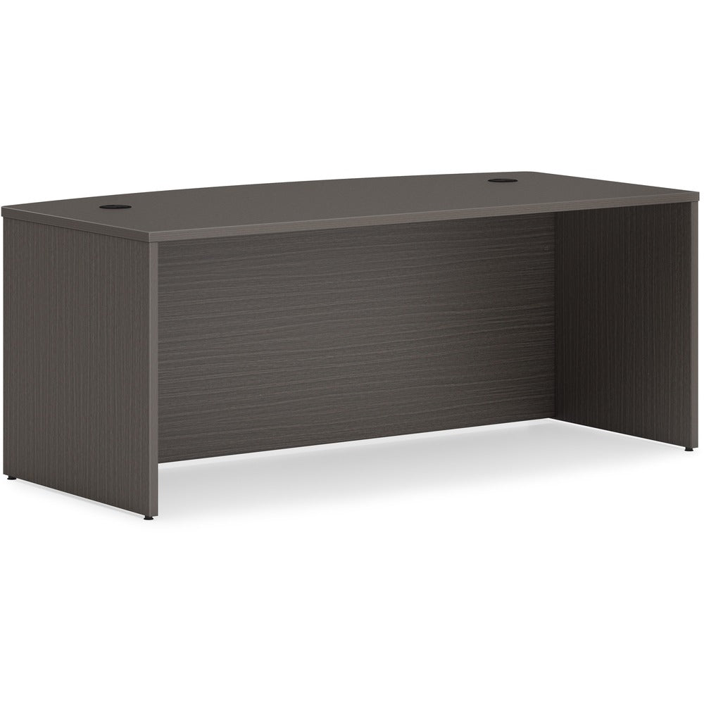 Image of The HON Company Desk Shell, Bowfront, 72"x36"/30"x29", Slate Teak