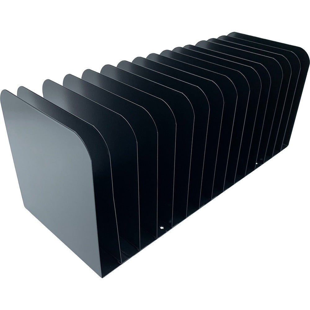 Image of Huron Message Rack,Vertical,15 Slots,16"x6-1/4"x6-1/2",Black