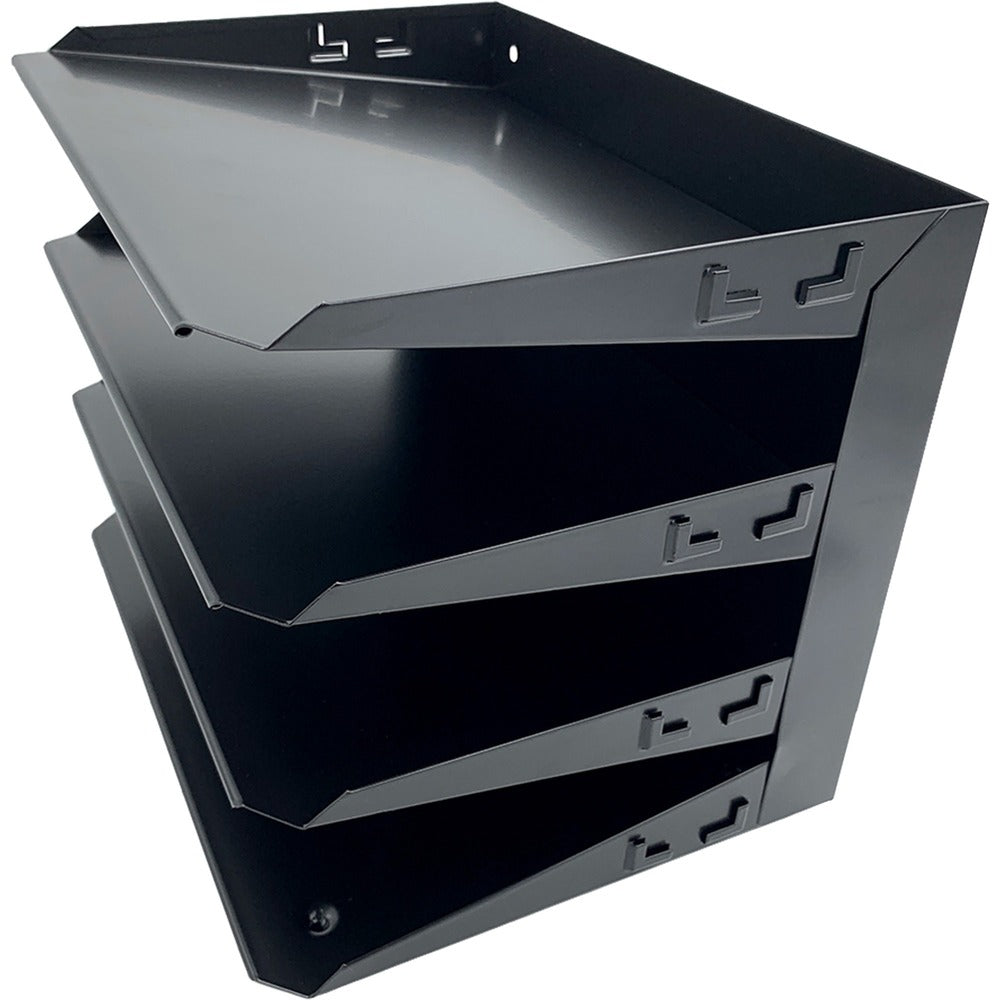 Image of Huron Desk Organizer,Horizontal,4 Slots,Letter,12"x8-2/3"x9",Black