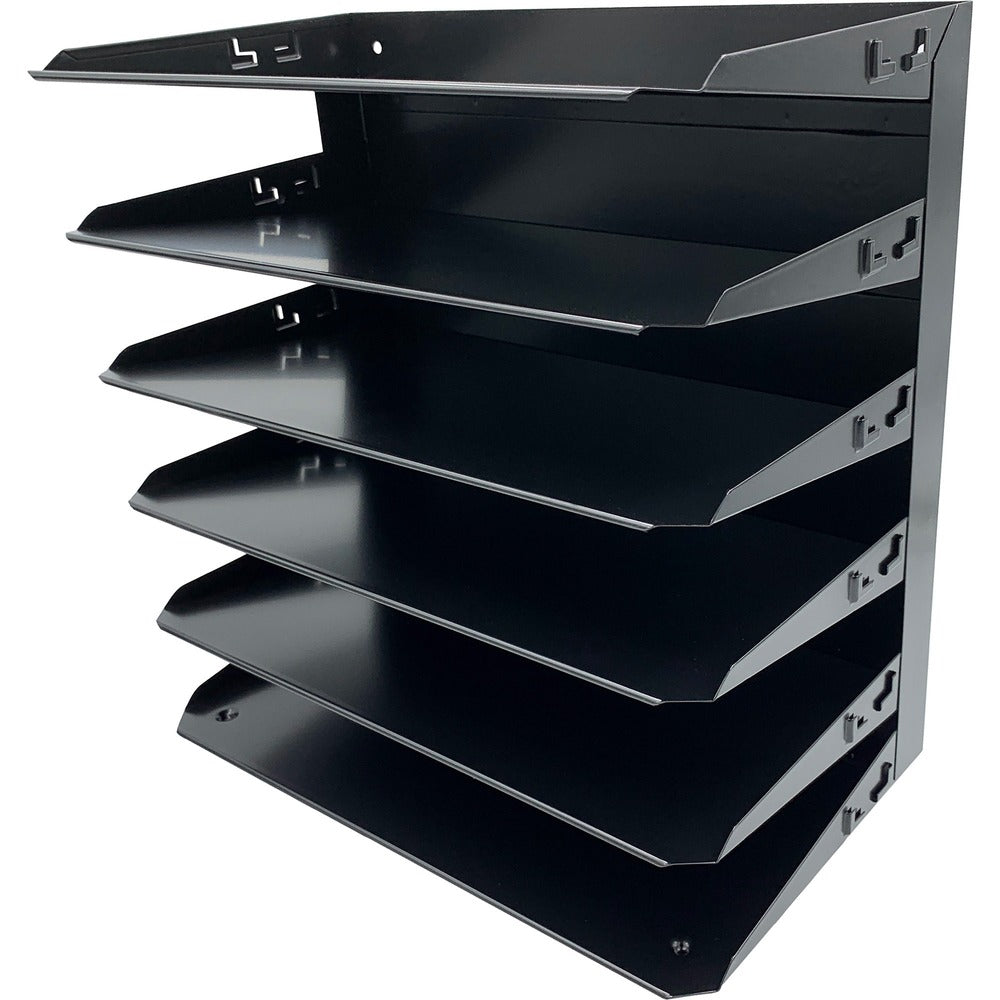 Image of Huron Desk Organizer,Horizontal,6 Slots,Legal,15"x8-2/3"x15",Black