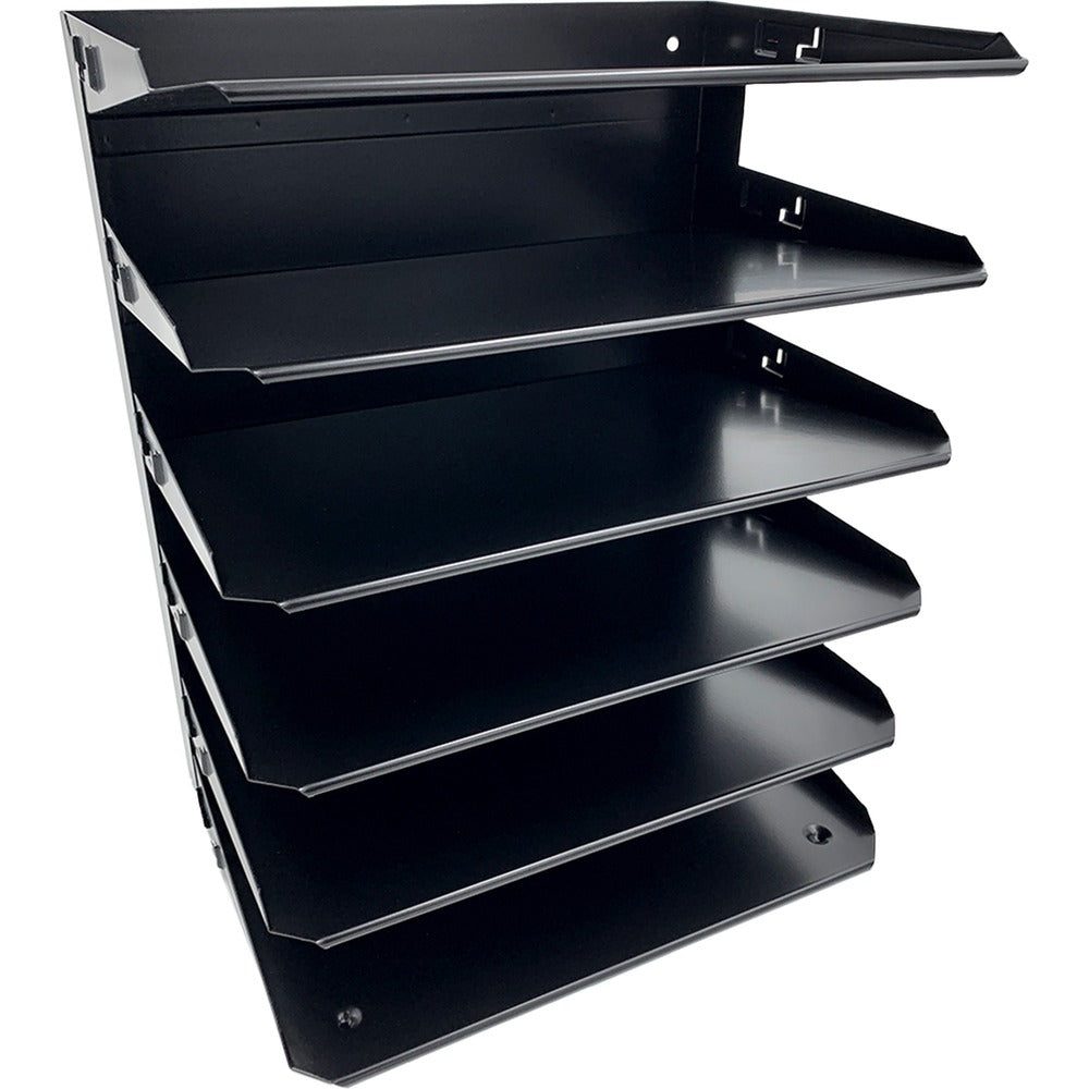 Image of Huron Desk Organizer,Horizontal,6 Slots,Letter,8-3/4"x12"x15",BK