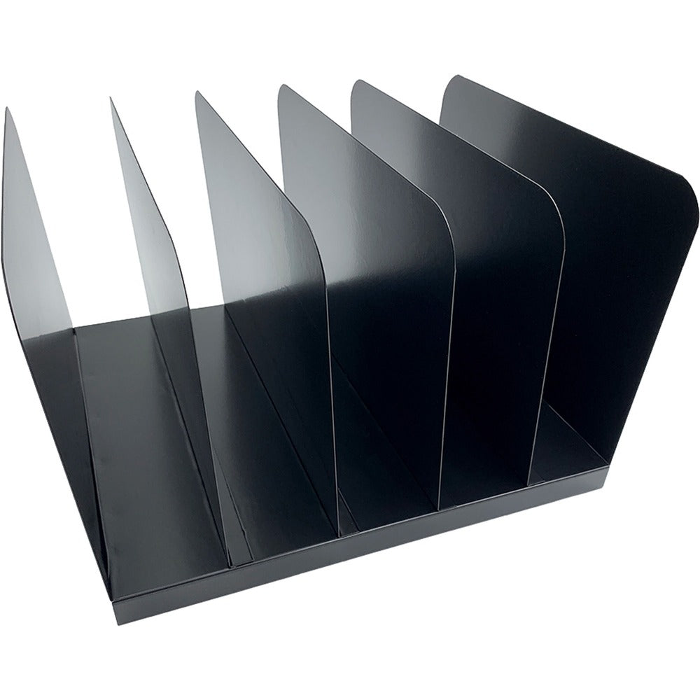 Image of Huron Desk Organizer,Vertical,5 Slots,11"x12-1/2"x7-3/4",Black