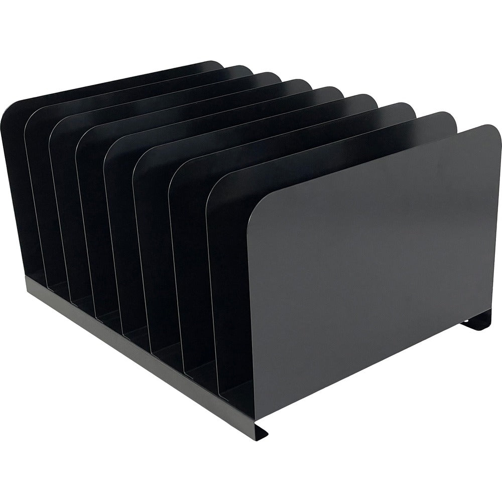 Image of Huron Desk Organizer,Vertical,8 Slots,11"x15"x7-3/4",Black