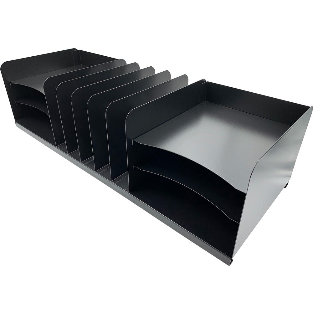 Image of Huron Desk Organizer,Vertical/Horizontal,11 Slots,30"x11"x8",Black