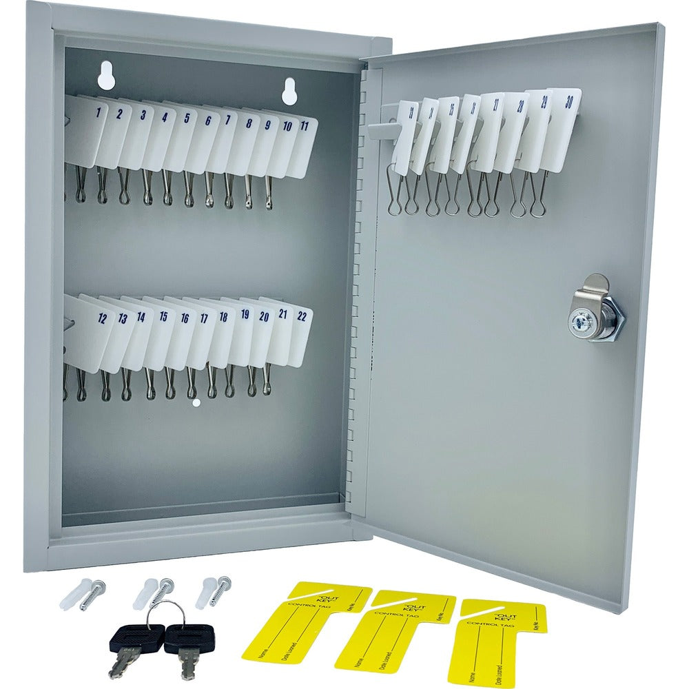 Image of Huron Key Cabinet, Slotted, Locking, 30-Key, Gray