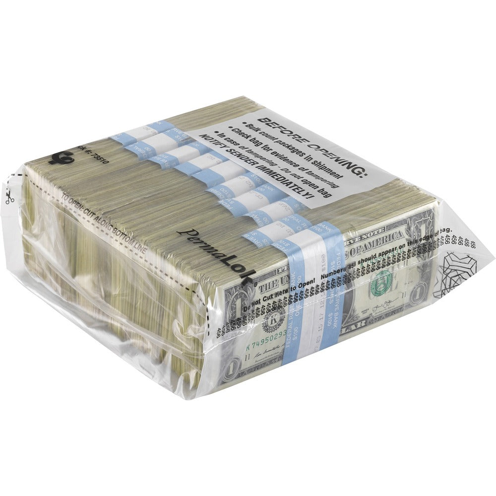 Image of ControlTek Bag,w/10 Straps,1000-Bill Cap,3"Exp,9-1/4"x8",250/PK,CL