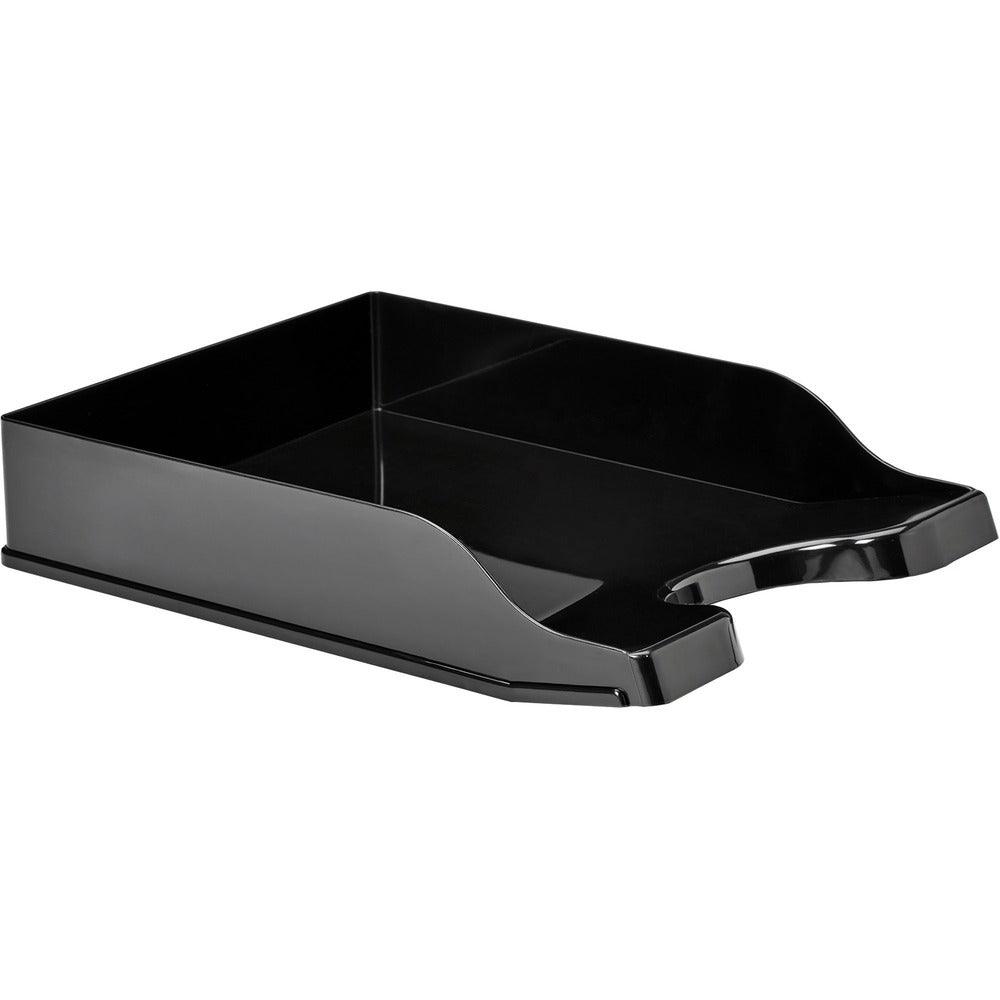 Image of Deflecto Tray,Front-Load,Curved,Antimicrobial,10.2"x13.8"x2.6",BK
