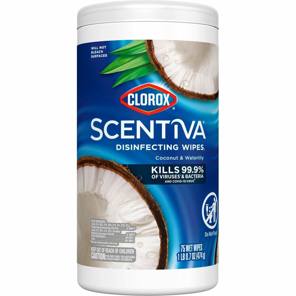 Image of Clorox Company Wipes,Disinfecting,Pacific Breeze&Coconut,75/Tub,WE