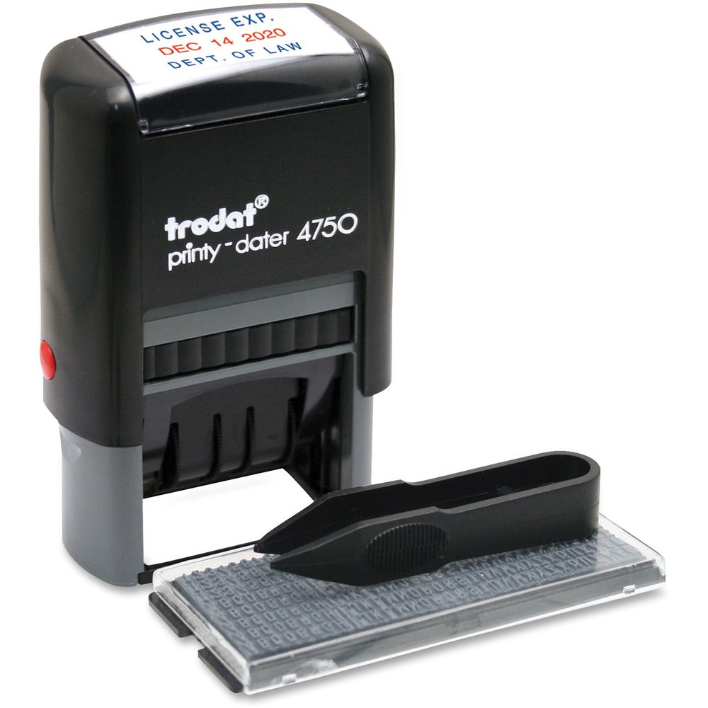 Image of Trodat USA Date Stamp Kit, Do-It-Yourself, 1"x1-5/8" Imp, Gray