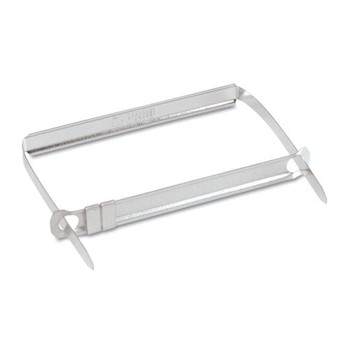 Image of ACCO Standard Two-Piece Two-Prong Paper Fastener Base and Compressor Sets, 2" Capacity, 2.75" Center to Center, Silver, 50/Box