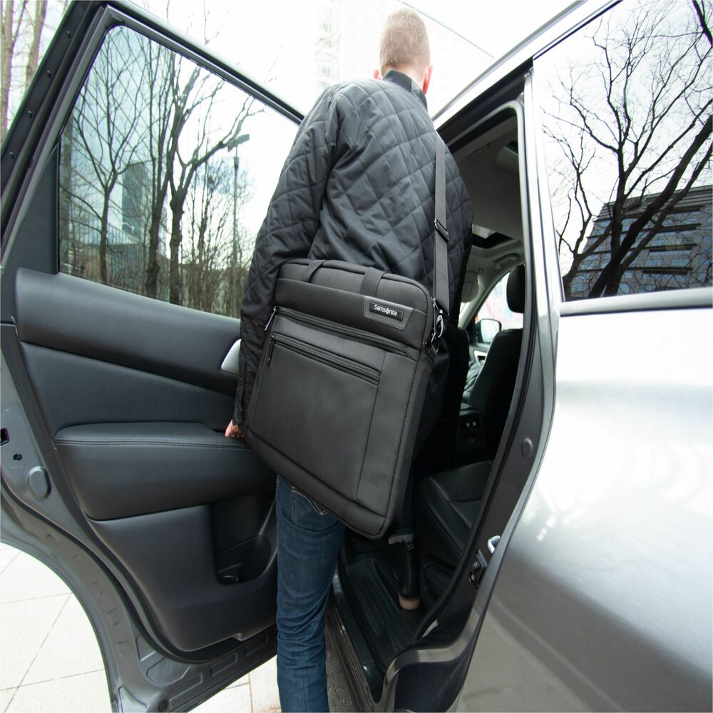 Image of Samsonite Briefcase,Slim,Shuttle,f/15.6" Laptops,Polyester,BK