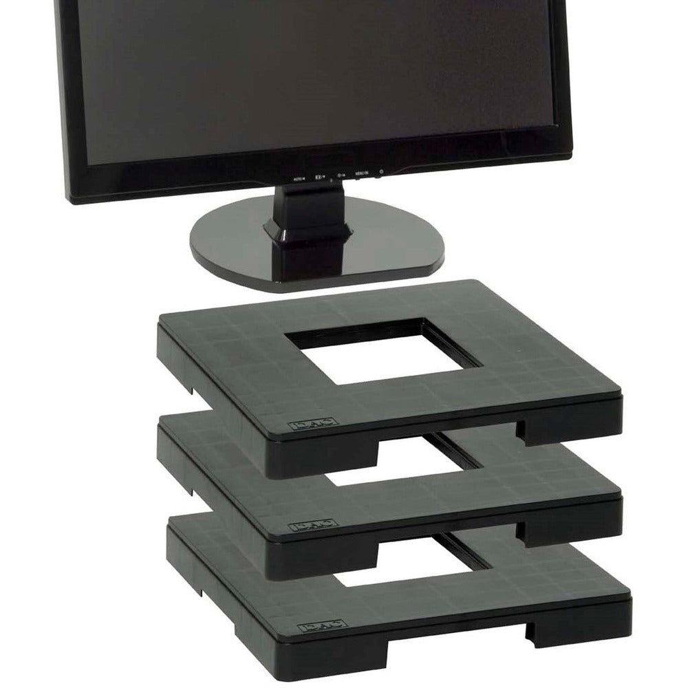 Image of Data Accessories Company Monitor Riser Block, Stackable, 12"x12"x1-1/4", Black