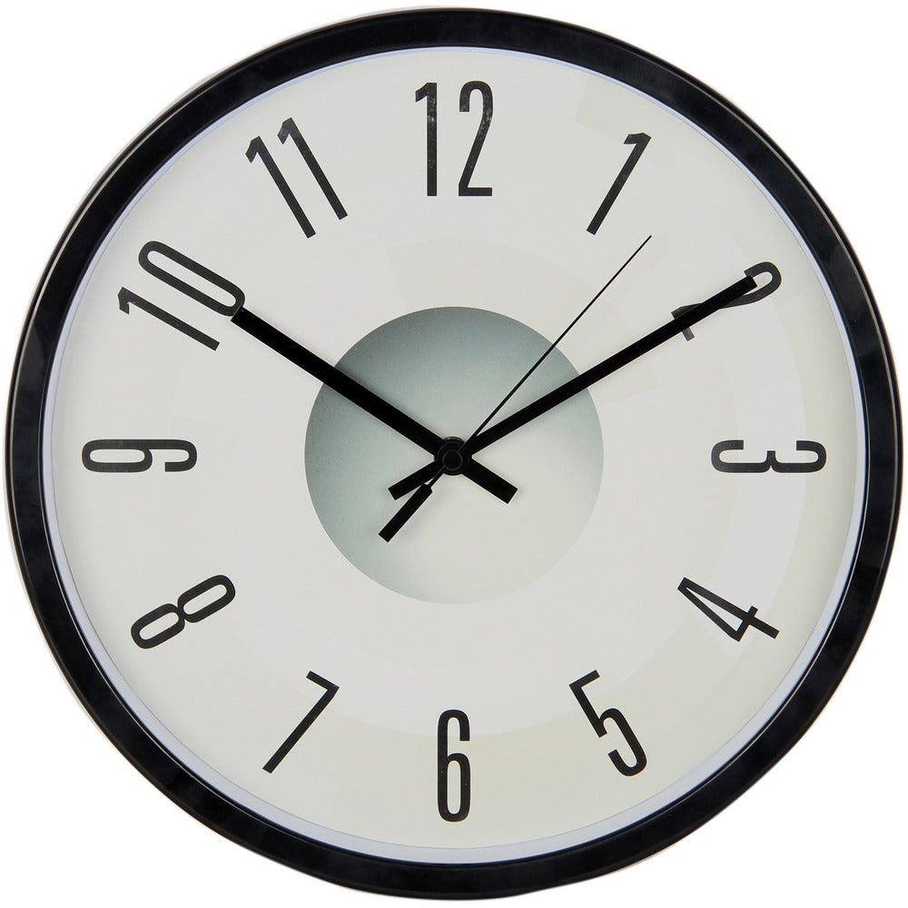 Image of Victory Light USA LLC Clock,Wall,Plastic,11-3/4"Dia,1-3/4"D,Black/Gray