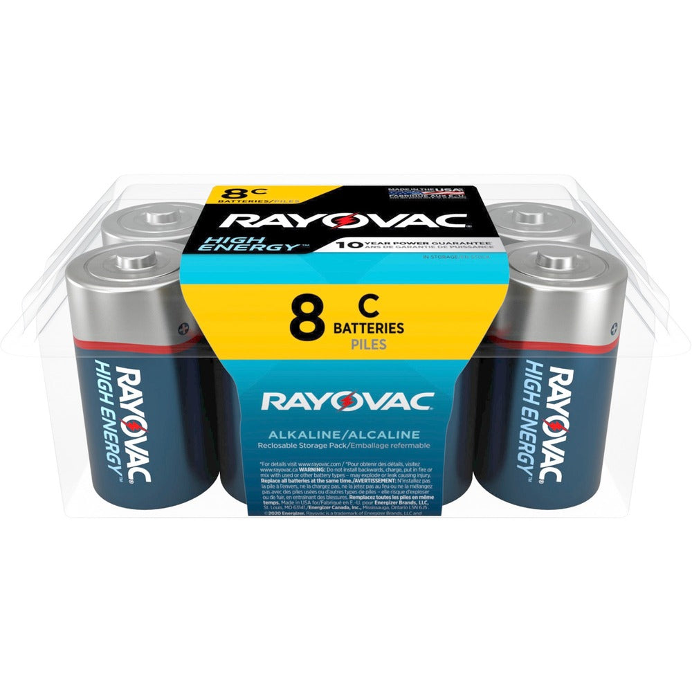 Image of Rayovac Corporation Batteries,C High-Energy Premium,Alkaline,8/PK,Blue/Silver