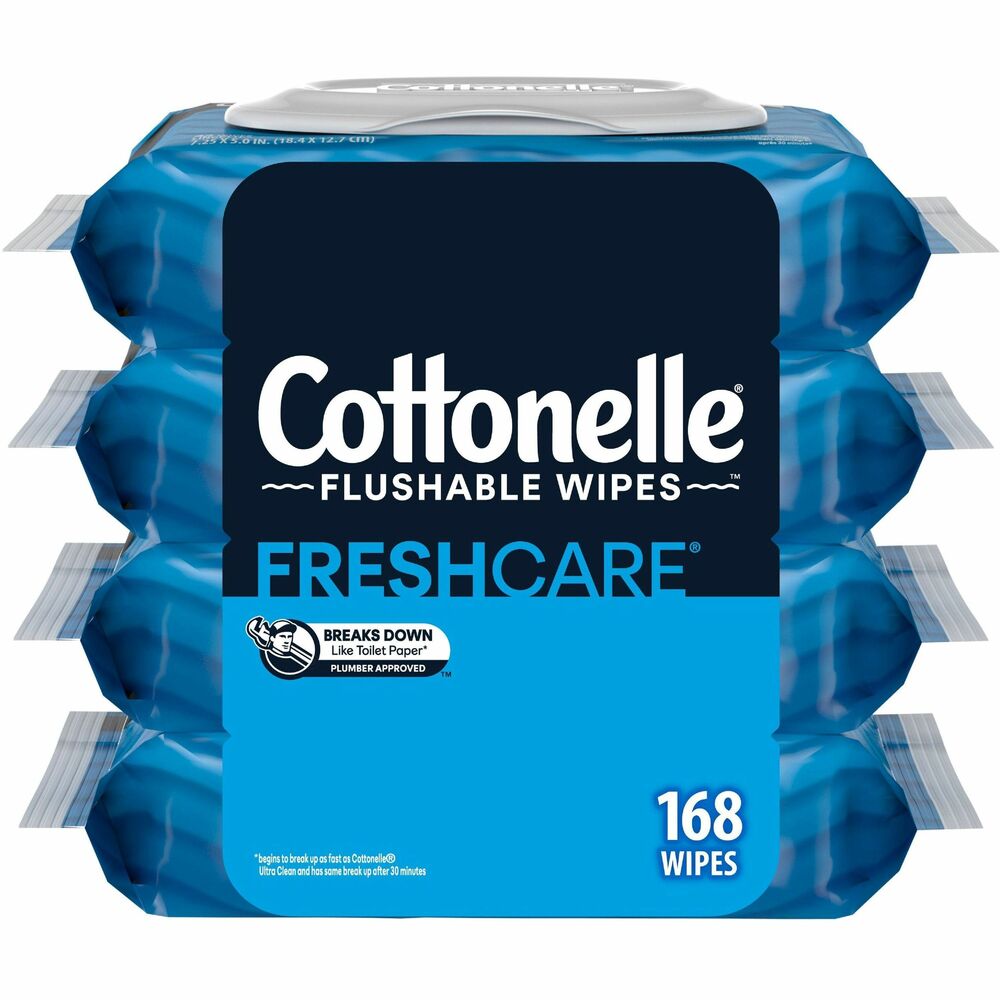 Image of Kimberly-Clark Professional Cleansing Wipes,Flushable,7-1/4"x5",42 Shts/Pack,4/PK,WE